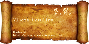 Vincze Urzulina névjegykártya