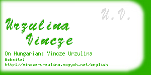 urzulina vincze business card